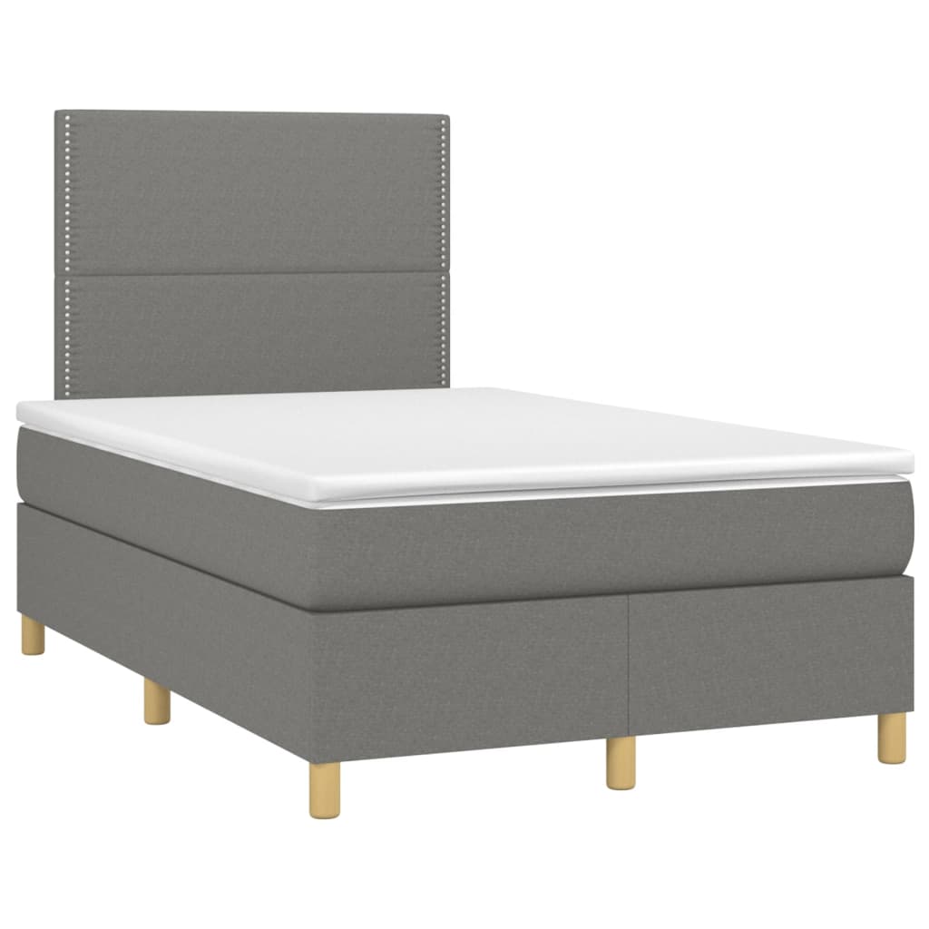 Sommier à lattes de lit avec matelas Gris foncé 120x200cm Tissu