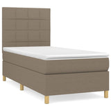 Sommier à lattes de lit avec matelas Taupe 90x190 cm Tissu