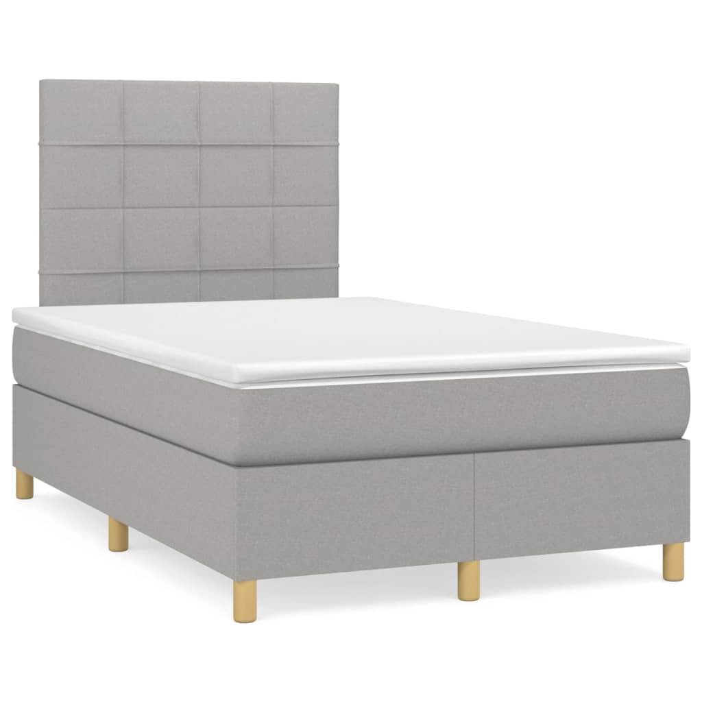 Sommier à lattes de lit avec matelas Gris clair 120x200cm Tissu