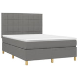 Sommier à lattes de lit avec matelas Gris foncé 140x190cm Tissu