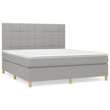 Sommier à lattes de lit avec matelas Gris clair 180x200cm Tissu