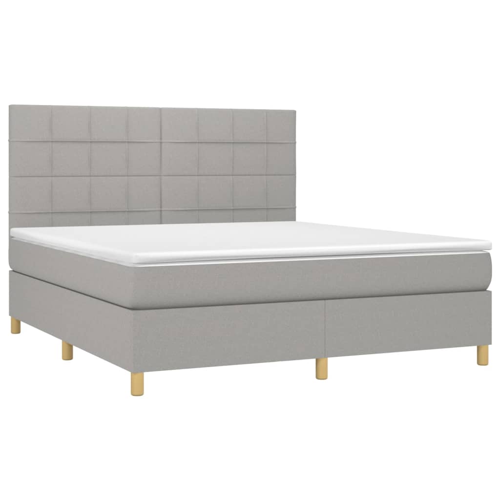 Sommier à lattes de lit avec matelas Gris clair 180x200cm Tissu