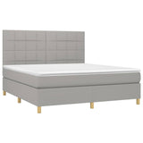 Sommier à lattes de lit avec matelas Gris clair 180x200cm Tissu