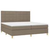 Sommier à lattes de lit avec matelas Taupe 200x200 cm Tissu