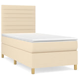 Sommier à lattes de lit avec matelas Crème 80x200 cm Tissu