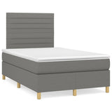 Sommier à lattes de lit avec matelas Gris foncé 120x200cm Tissu