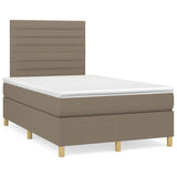 Sommier à lattes de lit avec matelas Taupe 120x200 cm Tissu