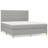 Sommier à lattes de lit avec matelas Gris clair 180x200cm Tissu