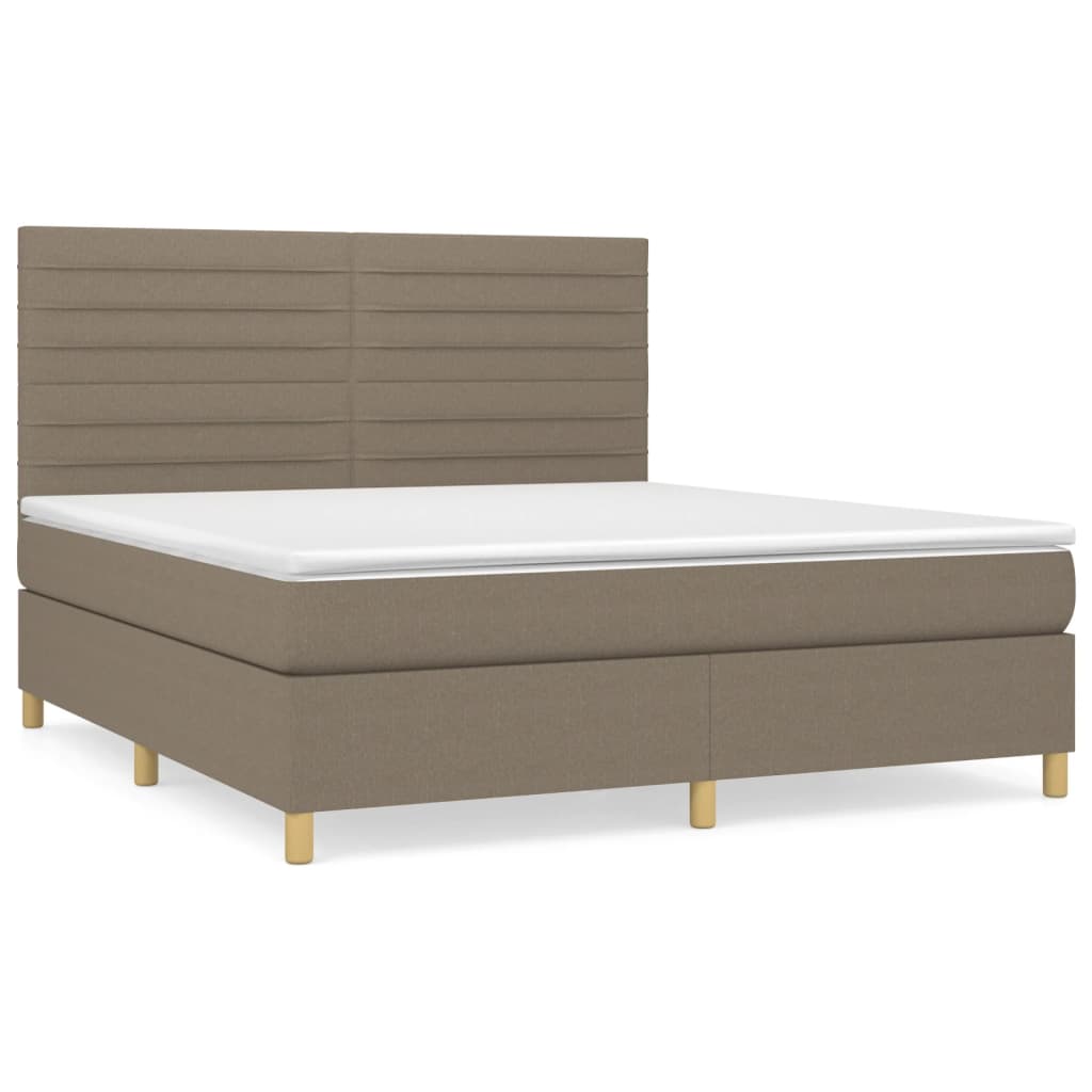 Sommier à lattes de lit avec matelas Taupe 180x200 cm Tissu