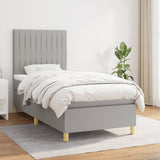 Sommier à lattes de lit avec matelas Gris clair 80x200 cm Tissu