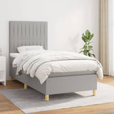 Sommier à lattes de lit avec matelas Gris clair 90x200 cm Tissu