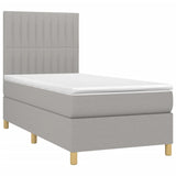 Sommier à lattes de lit avec matelas Gris clair 100x200cm Tissu