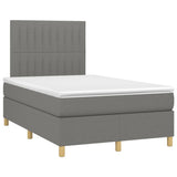 Sommier à lattes de lit avec matelas Gris foncé 120x200cm Tissu