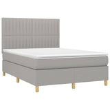 Sommier à lattes de lit avec matelas Gris clair 140x190cm Tissu