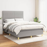 Sommier à lattes de lit avec matelas Gris clair 140x190cm Tissu