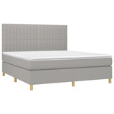 Sommier à lattes de lit avec matelas Gris clair 180x200cm Tissu