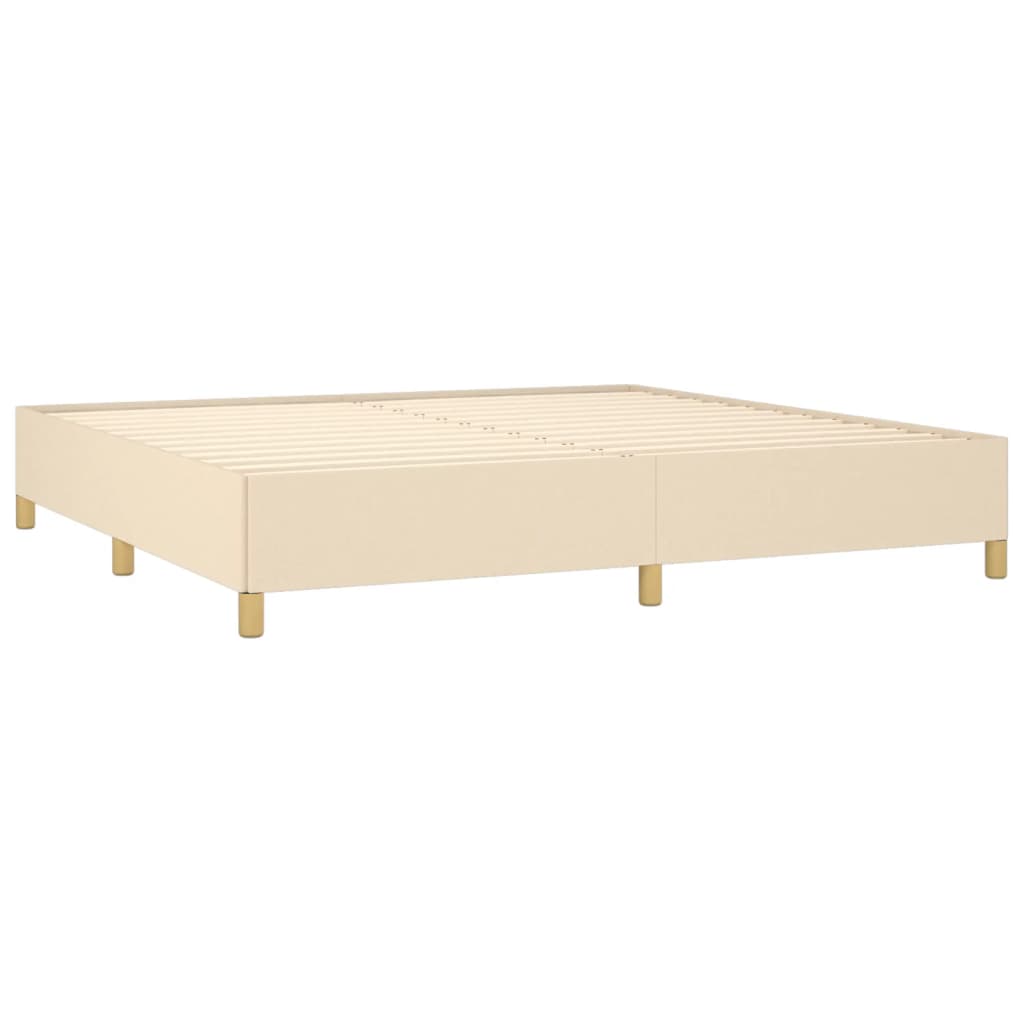 Sommier à lattes de lit avec matelas Crème 200x200 cm Tissu