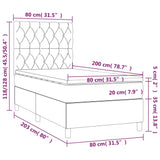 Sommier à lattes de lit avec matelas Gris foncé 80x200 cm Tissu