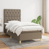 Sommier à lattes de lit avec matelas Taupe 80x200 cm Tissu