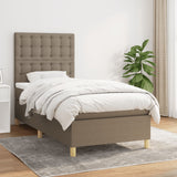 Sommier à lattes de lit avec matelas Taupe 80x200 cm Tissu