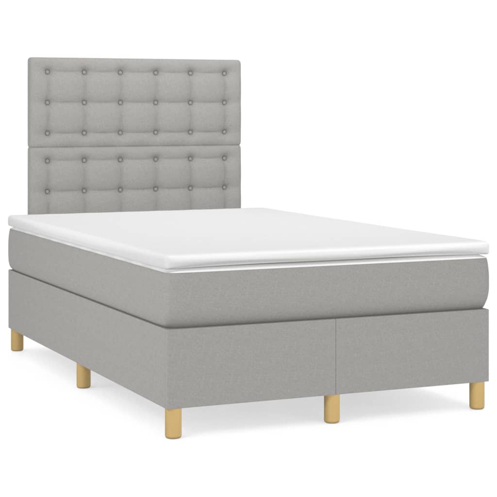 Sommier à lattes de lit avec matelas Gris clair 120x200cm Tissu