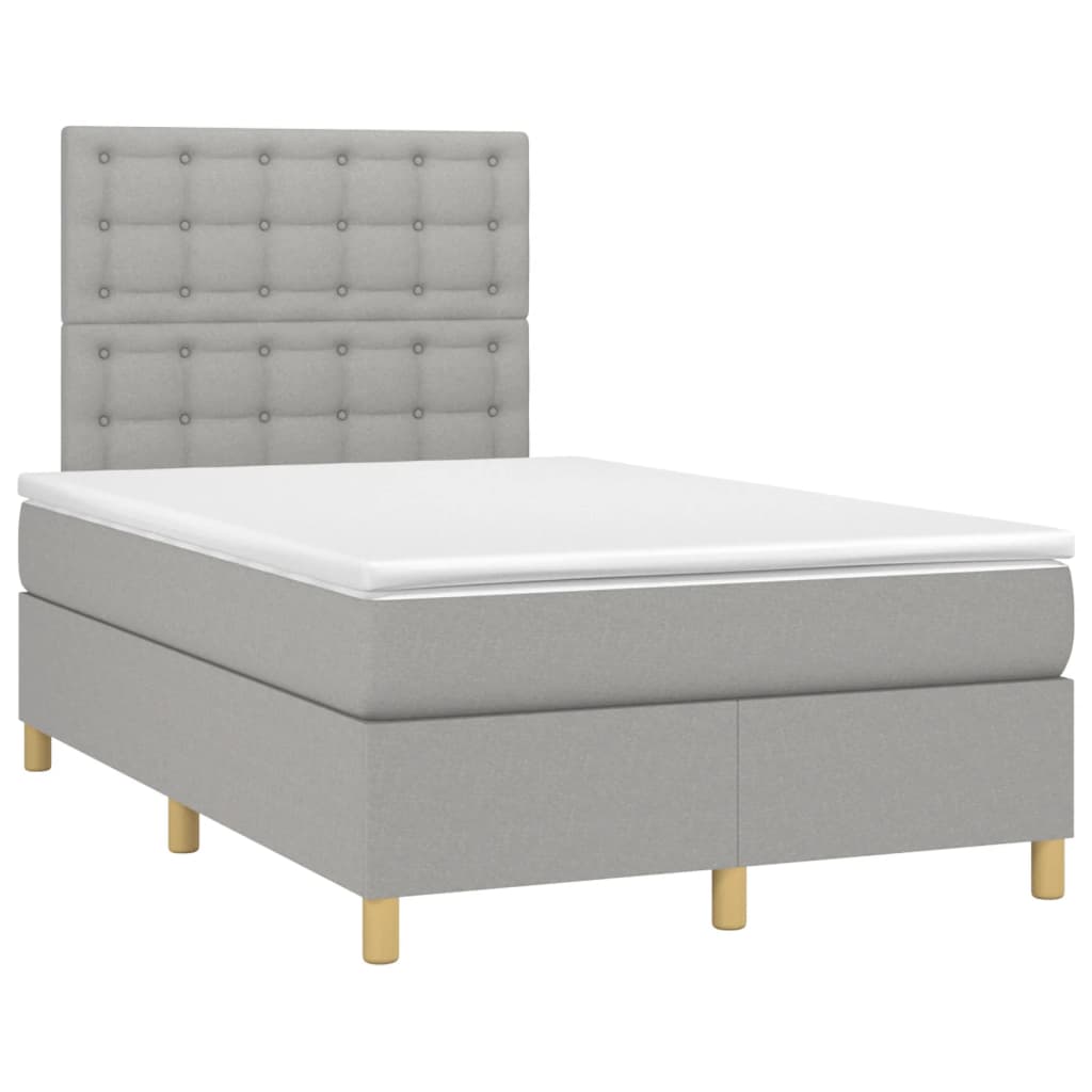 Sommier à lattes de lit avec matelas Gris clair 120x200cm Tissu