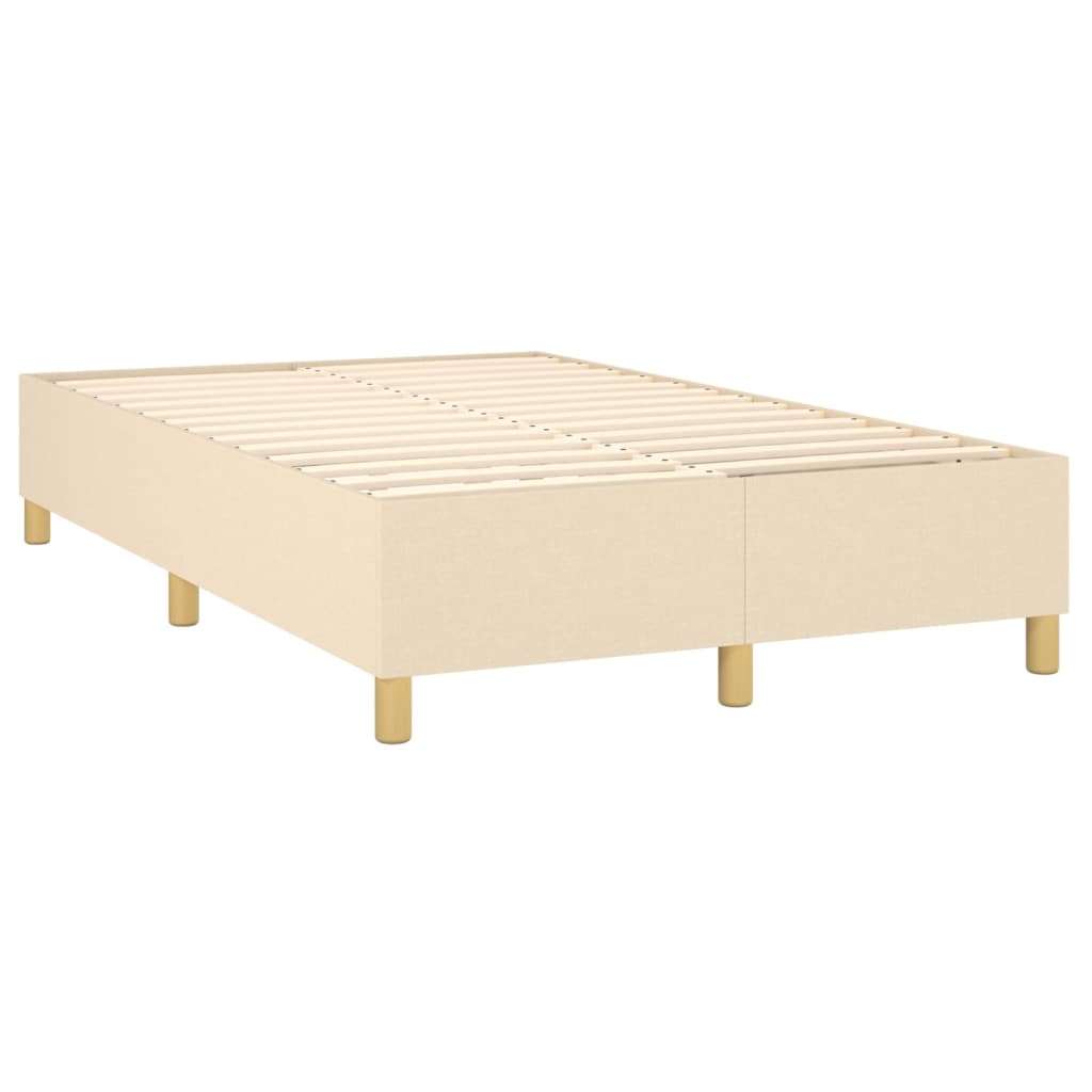 Sommier à lattes de lit avec matelas Crème 120x200 cm Tissu