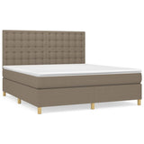 Sommier à lattes de lit avec matelas Taupe 160x200 cm Tissu