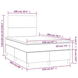 Sommier à lattes de lit avec matelas Gris 120x200 cm Similicuir