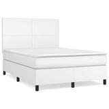 Sommier à lattes de lit avec matelas Blanc 140x190cm Similicuir