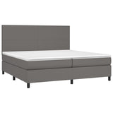 Sommier à lattes de lit avec matelas Gris 200x200 cm Similicuir