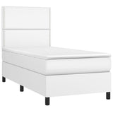 Sommier à lattes de lit avec matelas Blanc 90x200 cm Similicuir