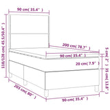 Sommier à lattes de lit avec matelas Blanc 90x200 cm Similicuir