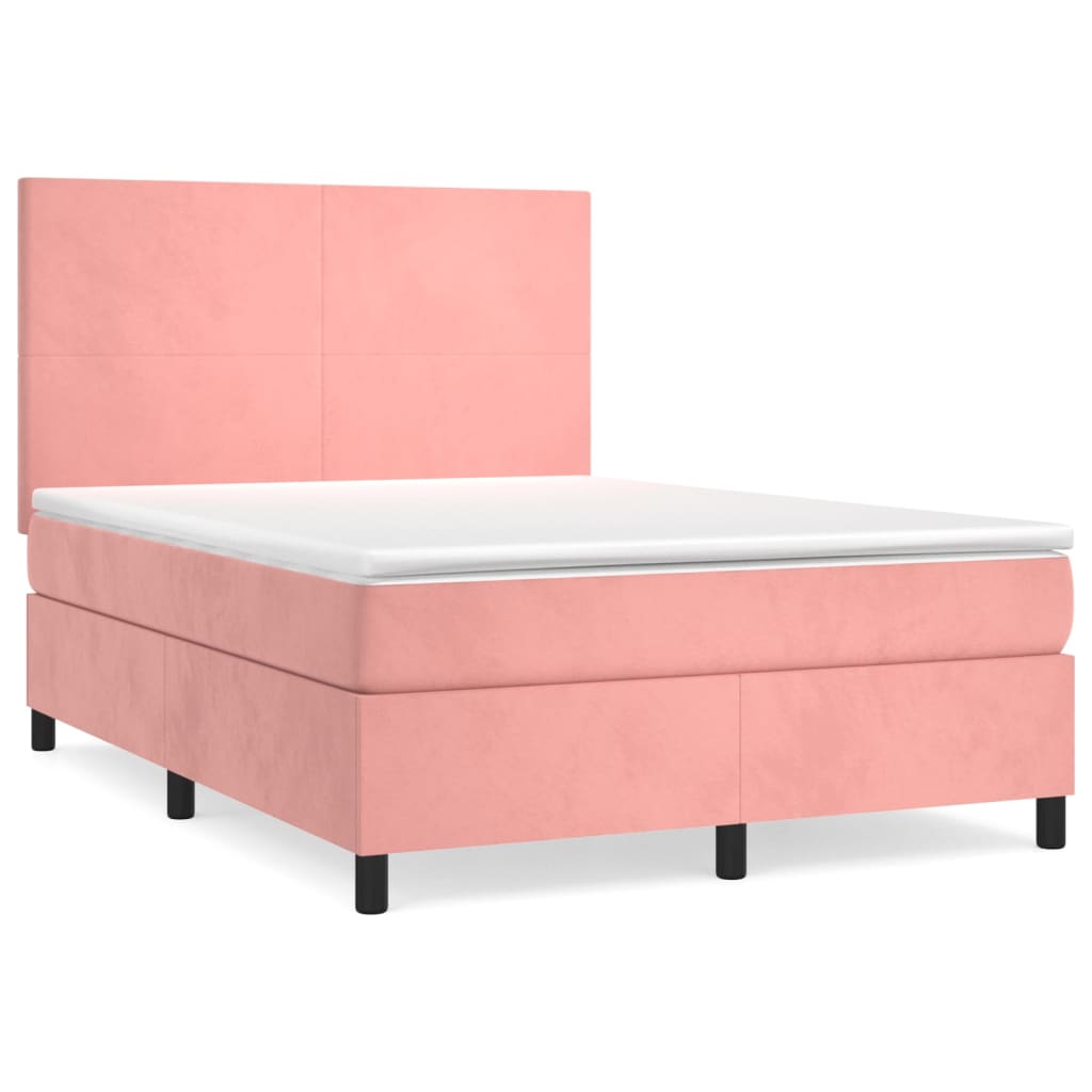 Slatted bed base with mattress Rose 140x190 cm Velvet