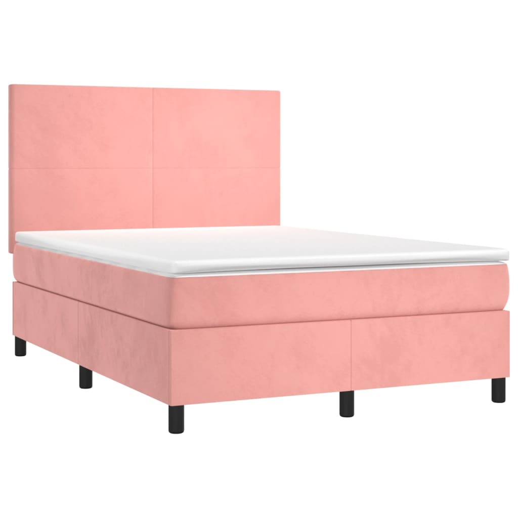 Slatted bed base with mattress Rose 140x190 cm Velvet