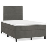 Dark Grey 120x200cm Velvet Bed Slatted Base and Mattress