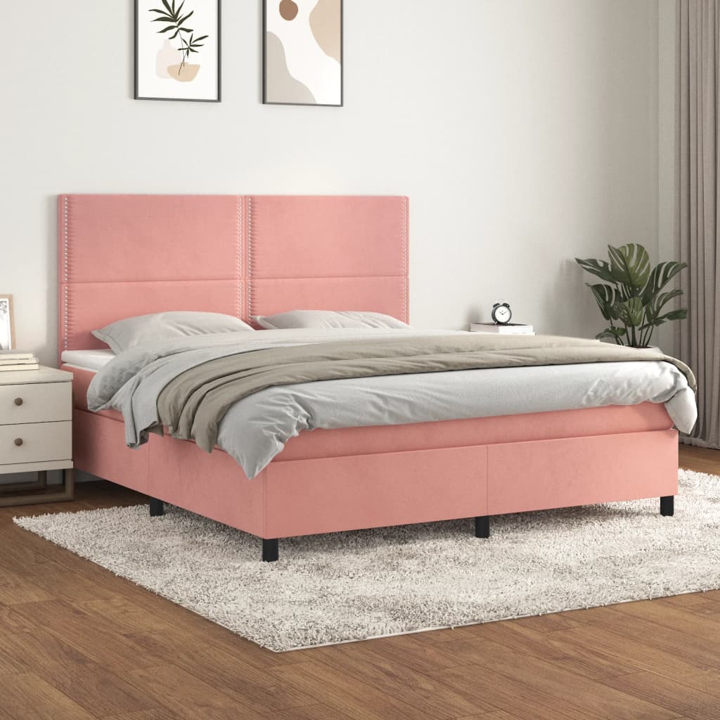 Slatted bed base with mattress Rose 180x200 cm Velvet