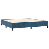 Dark Blue 200x200cm Velvet Bed Slatted Base and Mattress