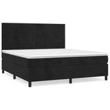 Slatted bed base with mattress Black 180x200 cm Velvet