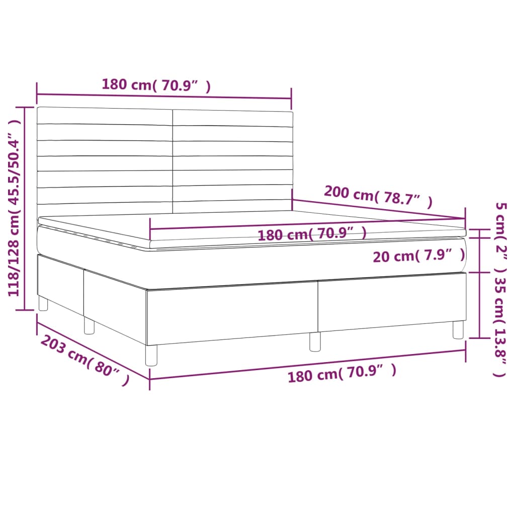 Slatted bed base with mattress Black 180x200 cm Velvet