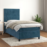 Slatted bed base with mattress Dark blue 90x190 cm