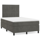 Dark Grey 120x200cm Velvet Bed Slatted Base and Mattress