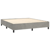 Light Grey 160x200cm Velvet Bed Slatted Base and Mattress