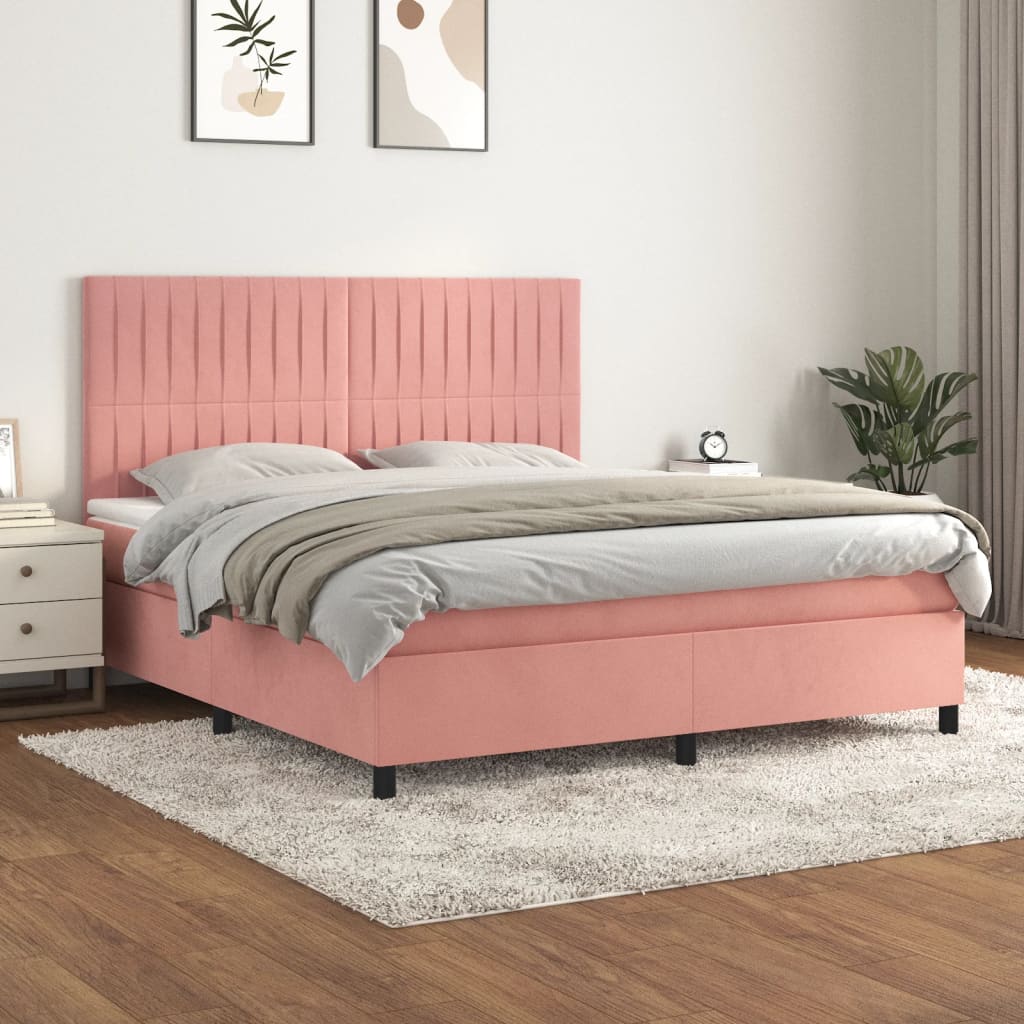 Slatted bed base with mattress Rose 160x200 cm Velvet