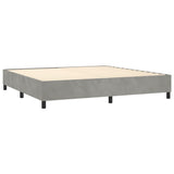 Light Grey 200x200cm Velvet Bed Slatted Base and Mattress