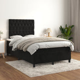 Slatted bed base with mattress Black 120x200 cm Velvet