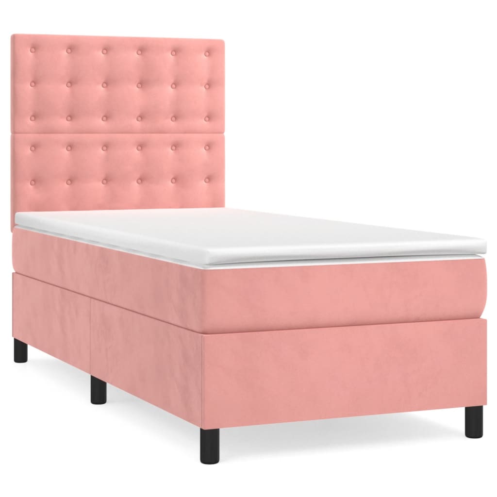 Slatted bed base with mattress Rose 90x200 cm Velvet