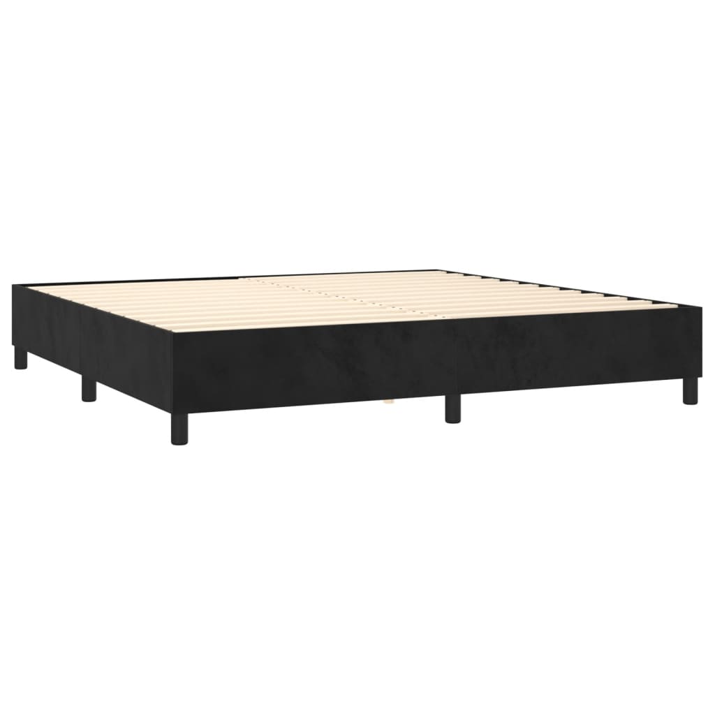 Bed slatted base and mattress Black 200x200 cm Velvet