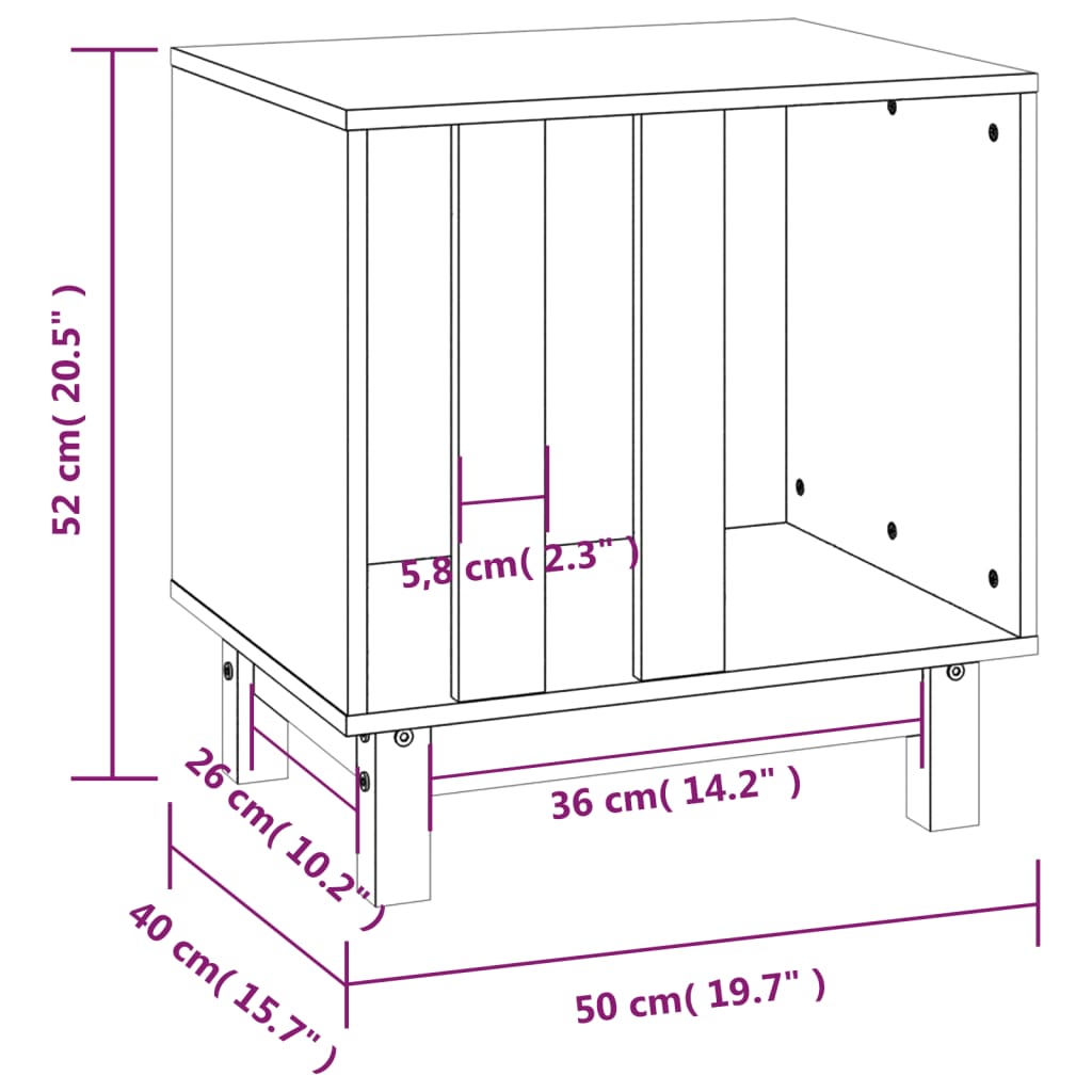 Niche pour chien 50x40x52 cm Bois de pin massif