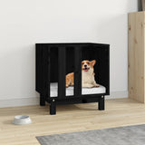 Niche pour chien Noir 50x40x52 cm Bois de pin massif